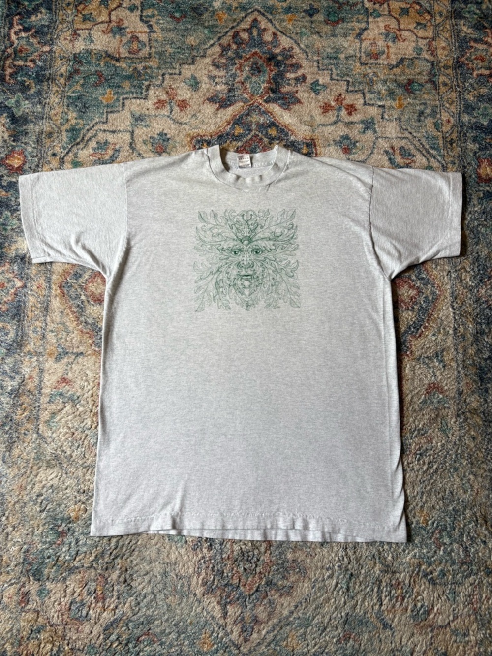 Vintage The Green Man Floral T-shirt Size XL